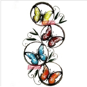 Colourful Metal Butterfly Retro Rural Style Christmas Decorations