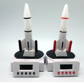 White Rocket Shape Digital Specialty Clocks