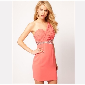 Orange Sweetheart Beaded Ruffles Short Prom Dresses