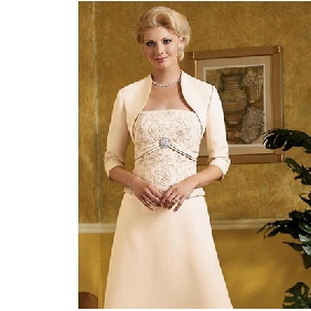 Satin Lace With Jacket Floor Length Mother of the Bride Dresses