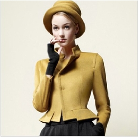 Yellow Short Style Nylon Elegant Women's Jackets & Coats