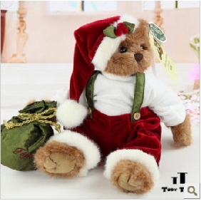 White Red Cartoon Bear Plush Dolls 30CM Christmas Gifts