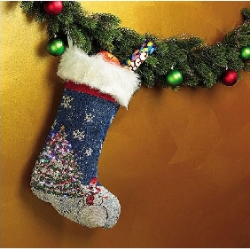 Blue Shiny Big Size Stockings Christmas Gifts