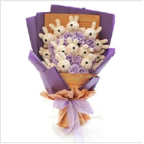 Purple With White Rabbit Romantic Wedding Flowers & Wreaths
