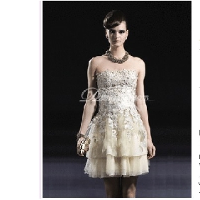 Ivory Tulle Halter Strapless Short Tiered Homecoming Dresses