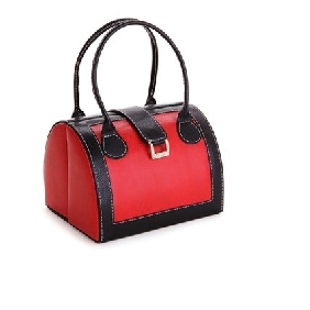 Red Black PU Leather Portable Jewelry Boxes