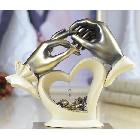 Ivory Heart Shape Hand In Hand Shape Resin Wedding Gifts