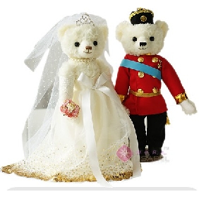 White Red Bride & Groom Cartoon Bear Wedding Gifts