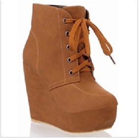 Brown With Platform Lace Up Women's Boots
