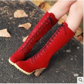 Red Sexy High Heel Fashion Casual Women's Boots