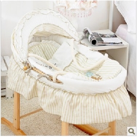 Ivory Portable Cartoon Images On Cute With Handle Baby Bed