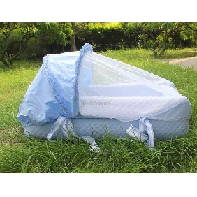 Sky Blue Portable Pure Cotton Dual Functions Baby Bed