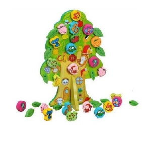 Green Tree Shape Fruit Cartoon Lovely Wooden Children's Toys