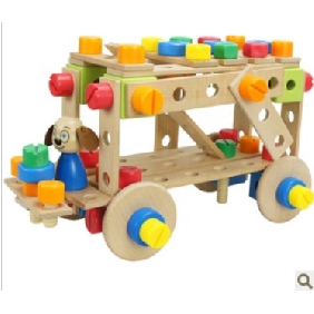 Car Style 92 Pieces Colourful Wooden Children's Toys