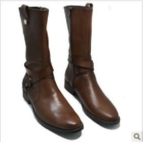 Brown Waterproof Fashion Real Leather Military Men's Casual Boots