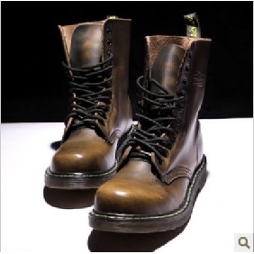 Lace Up Real Leather Flat Bottom Stylish Men's Casual Boots