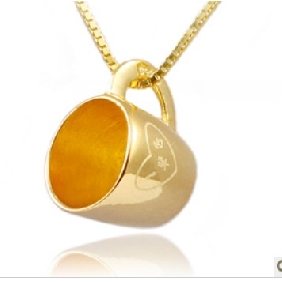 Gold With Cute Cup Fashion Shiny Wedding Necklaces