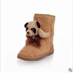 Brown Cartoon Images On Fashion Casual Women's Boots
