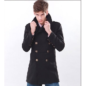 Black Casual Slim Korean Style Nylon Men's Jackets & Coats