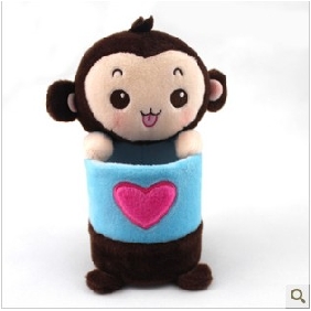 Monkey Shape Mini Size Brush Pot Stuffed & Plush Animal