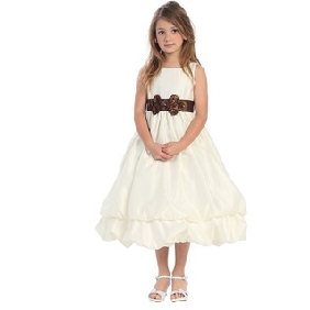 White A-line Taffeta With Ribbons Junior Bridesmaid Dresses