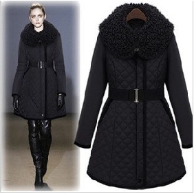Black Long Korean Style With Belts Women's Jackets & Coats