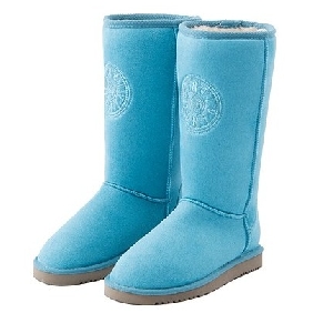 Sky Blue Flat Bottom Winter Fashion Wool Women's Boots