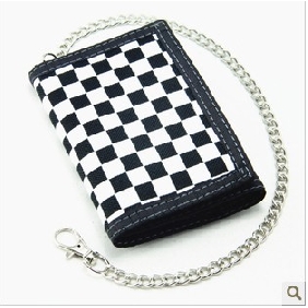 White Black With Chain Canvas Casual Women's Wallets