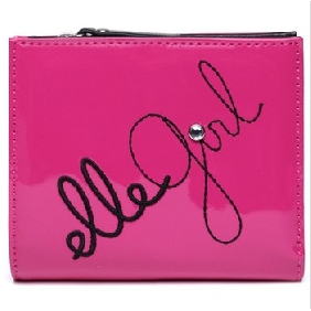 Rose Red PU Leather Embroidery Short Style Women's Wallets