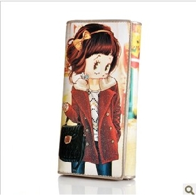 Cartoon Images On Long Style With Many Positions Women's Wallets