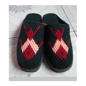 Dark Green Anti Slip Cartoon Images On Winter's Slippers