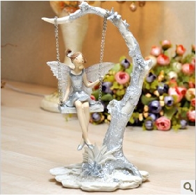 Silver Swing Angel Resin Lovely Cute Wedding Gifts