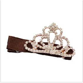 Red Shiny Diamond Crown Shape Hair Jewelry