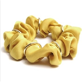 Yellow With Circels Satin Fashion Hair Jewelry
