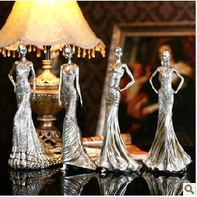 Silver Dress Girl European Style Fashion Wedding Decorations & Gifts