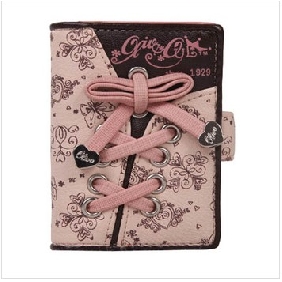 Lace Up Leather Flowers Images On Card Holder