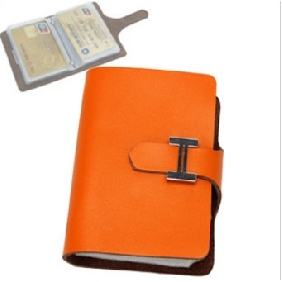 Orange Many Positions In Women's Leather Fashion Card Holder