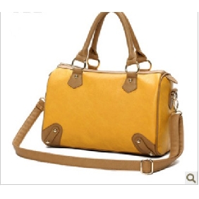 Yellow PU Leather Korean Style Shoulder/Tote Dual Function Bags