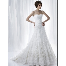 White Halter Sleeveless Lace Embroidery Long A-line Wedding Dresses