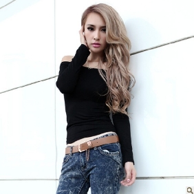 Black Low Neck Tight Fashion Sexy Women's Tank Tops