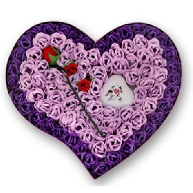 Free Shipping /Novelty Product /Soap Flower /Heart Shaped Soap with Led Light