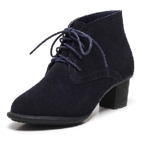 Women's British Style Genuine Leather Lace-up Martin Boots Ankle Boots