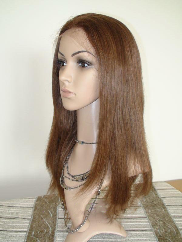 Hot Sale 16" Indian Remy Hair Full Lace Wigs Body Wave 30# Brown Human Hair Wigs Free Shipping