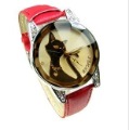 Free Shipping Super Deal Beautiful Generous with Lovely Cat Model Conical Surface Woman Watch, 3 Colors ,Christmas Gifts