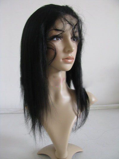 Indian Remy Hair Full Lace Wigs 14" Silky Straight #1 Jet Black Human Hair Wigs Free Shipping