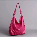 Double Hand-Knitted Genuine Leather Shoulder Bag ,Hobo HandBag