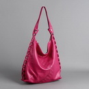 Double Hand-Knitted Genuine Leather Shoulder Bag ,Hobo HandBag