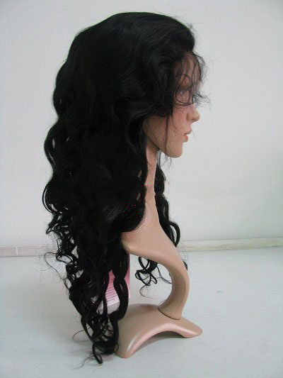Indian Remy Hair Full Lace Wig 20" Body Wave #1 Jet Black Human Hair Wigs Free Shipping