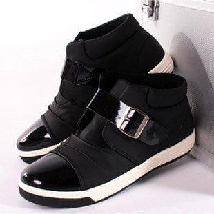Men's Fashion Buckle Strap Inside Upset Casual Flat Ankle Boots Shoes Sneaker Winter Snow Boots Size US8.5-10.5(SH401)
