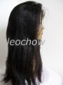 100% Indian Remy Lace Front Human Hair Wig 18" #1B Silky Straight